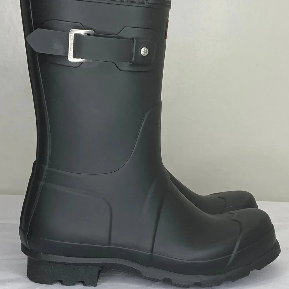 NEW HUNTER Men’s Original Short Rain Boots – Black – Size 8M – Waterproof –